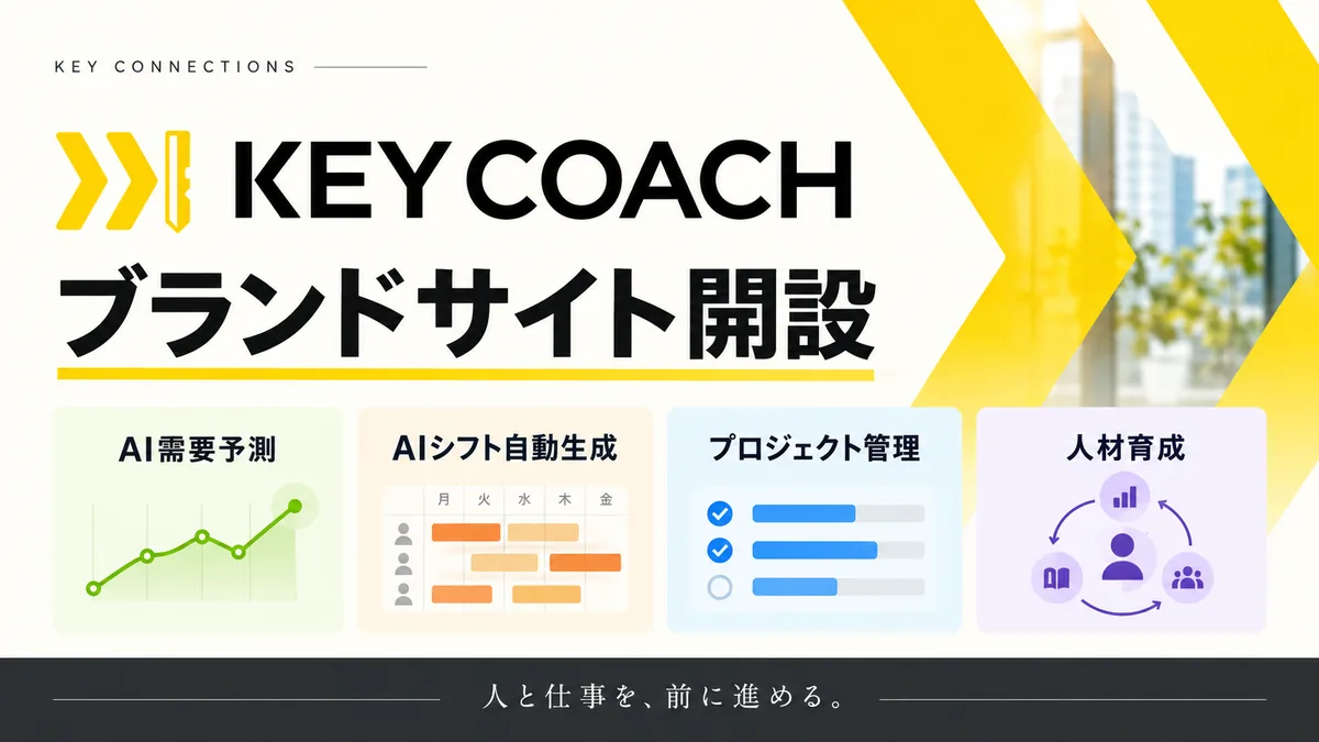 業務支援サービス「KEY COACH」のブランドサイト紹介画像